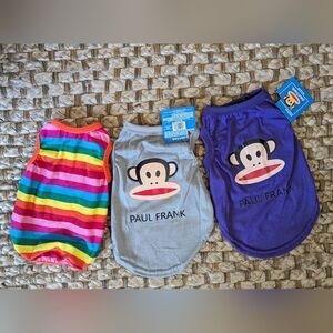 3 Dog T-Shirts Size Medium 2 Brand New Paul Frank Stripes Grey And Purple